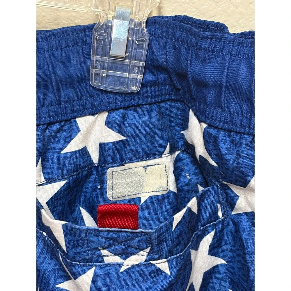 Mens American Flag Swim Trunks Stars and Stripes Patriotic Board Shorts Blue Red